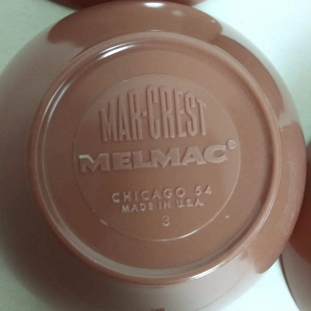Melmac Chicago Vintage 6 Pcs Plastic Dishes Brown - Replacement Discontinued